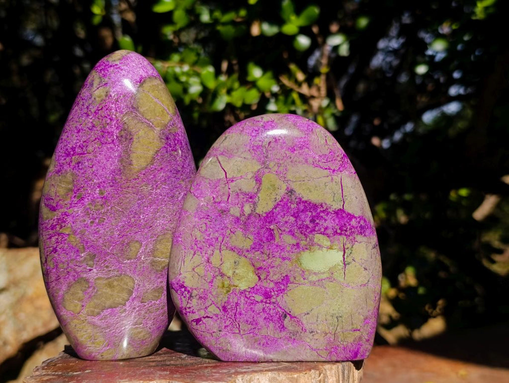 Polished Stichtite Standing Display Pieces x 3 From Barberton, South Africa - Toprock Gemstones and Minerals 