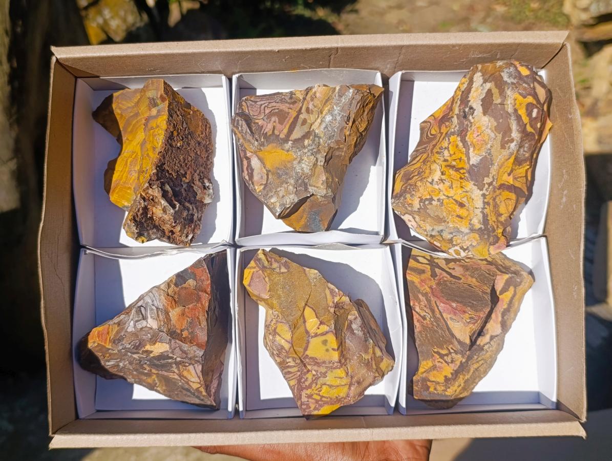 Natural Nguni Jasper Cobbed Specimens x 6 From Northern Cape, South Africa - Toprock Gemstones and Minerals 