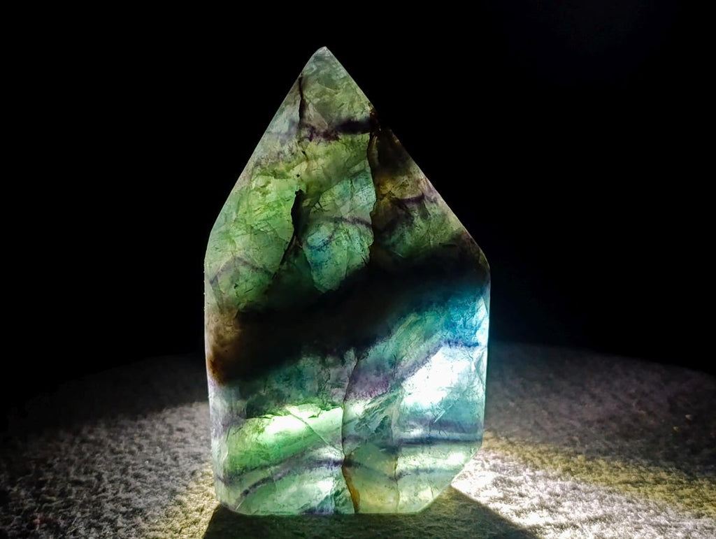 Polished Watermelon Fluorite Crystal Points x 3 From Uis, Namibia - Toprock Gemstones and Minerals 