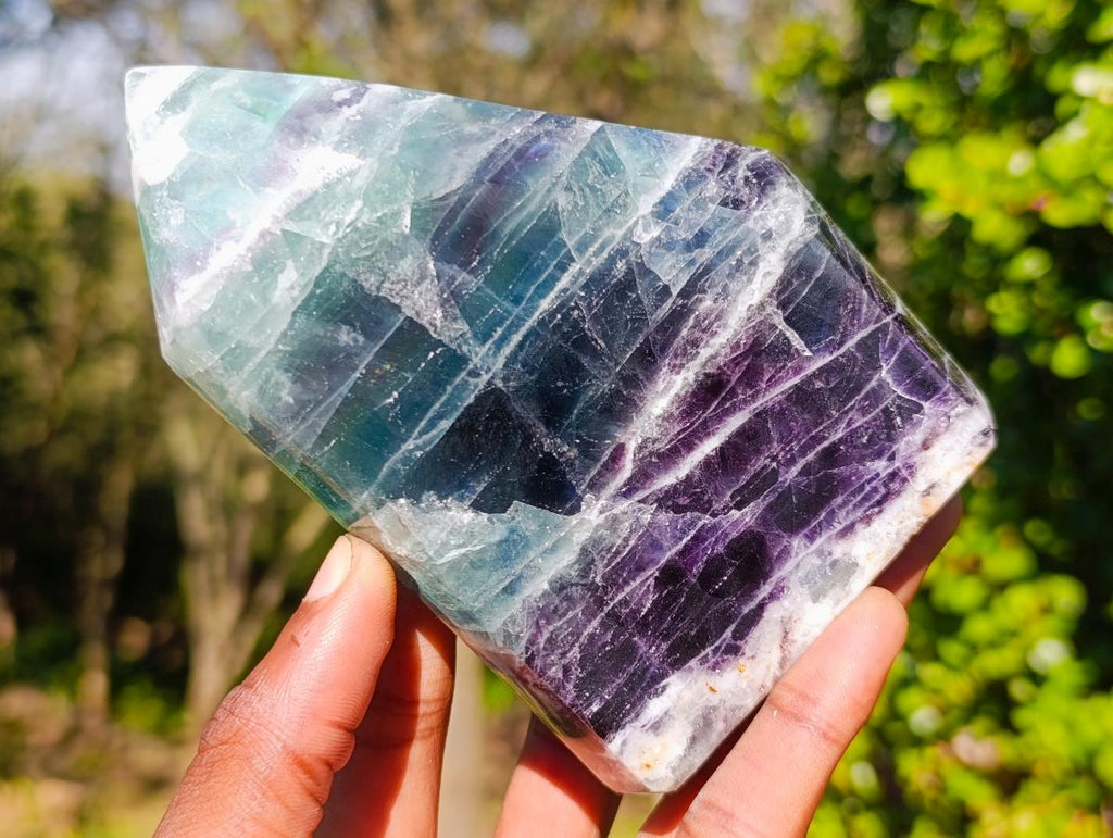 Polished Watermelon Fluorite Crystal Points x 3 From Uis, Namibia - Toprock Gemstones and Minerals 