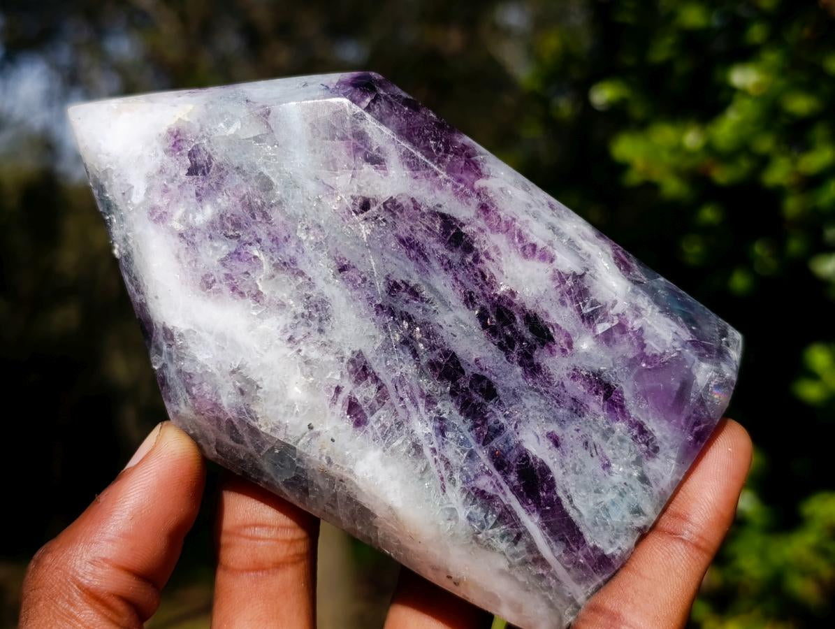 Polished Watermelon Fluorite Crystal Points x 3 From Uis, Namibia - Toprock Gemstones and Minerals 