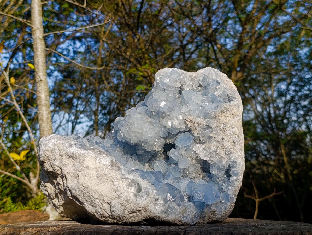 Natural XL Blue Celestite Geode Specimen x 1 From Sakoany, Madagascar - Toprock Gemstones and Minerals 