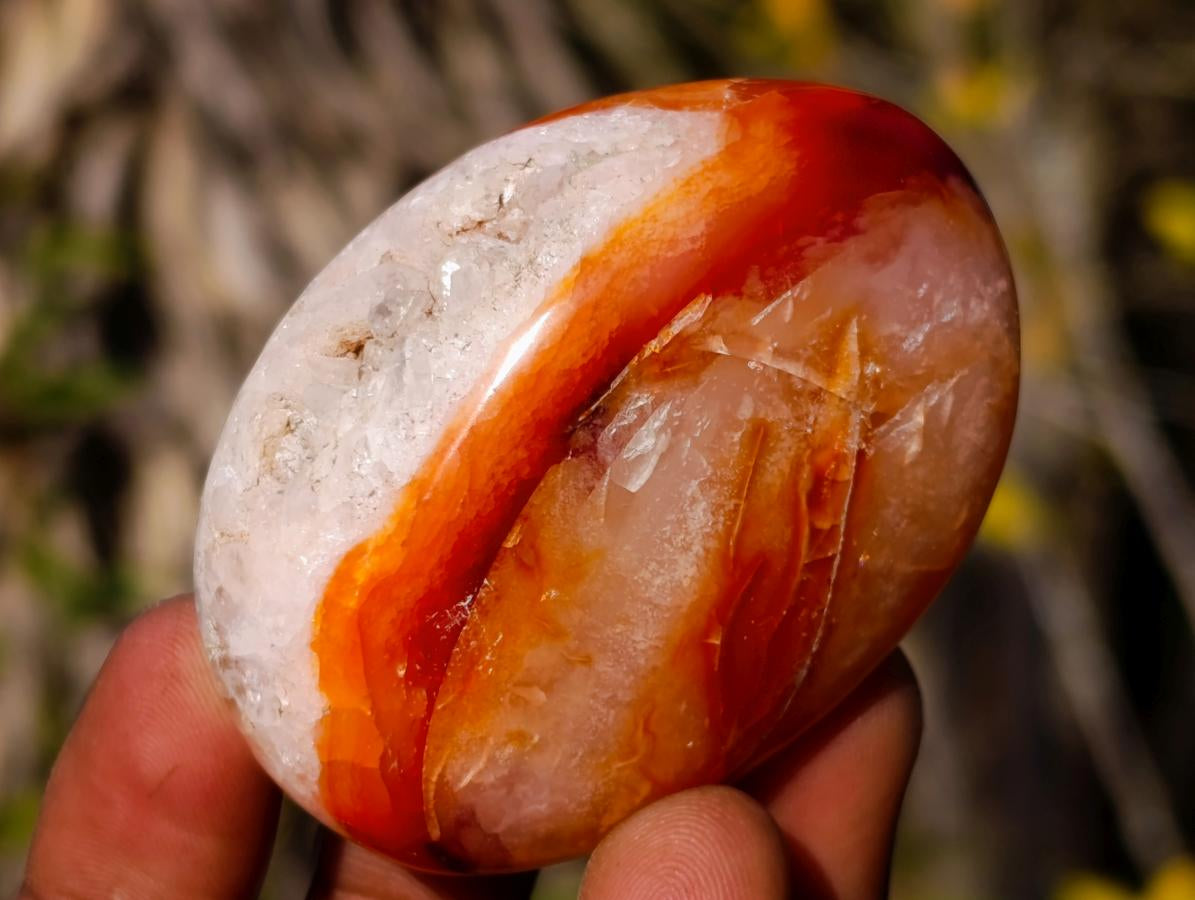 Polished Carnelian Agate Gemstone Galets x 24 From Madagascar - Toprock Gemstones and Minerals 