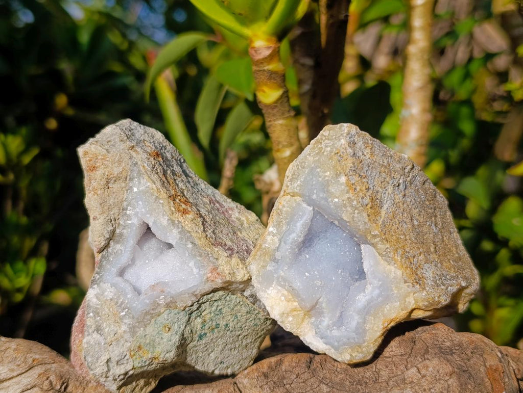 Natural Blue Lace Agate Geode Specimens x 12 From Nsanje, Malawi - Toprock Gemstones and Minerals 