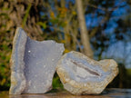 Natural Blue Lace Agate Geode Specimens x 12 From Nsanje, Malawi - Toprock Gemstones and Minerals 