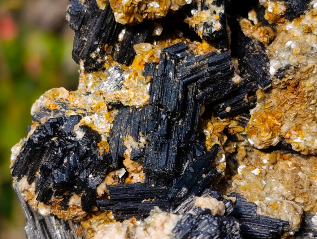 Natural Schorl Black Tourmaline with Muscovite Mica Specimens x 2 From Erongo, Namibia - Toprock Gemstones and Minerals 