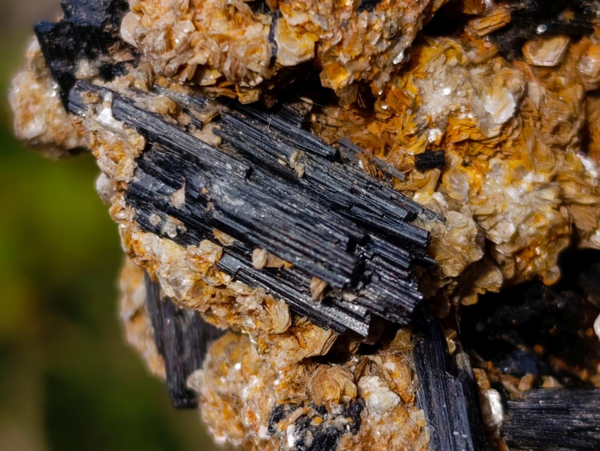 Natural Schorl Black Tourmaline with Muscovite Mica Specimens x 2 From Erongo, Namibia - Toprock Gemstones and Minerals 