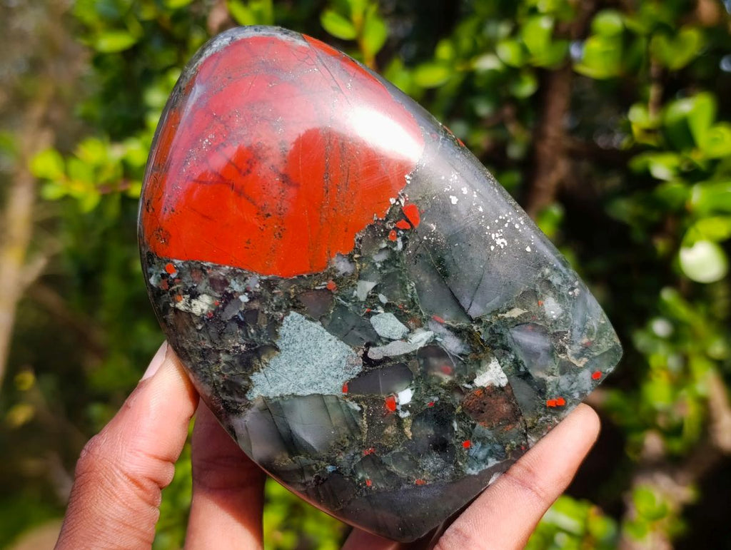 Polished Bloodstone Standing Display Pieces x 3 From Swaziland - Toprock Gemstones and Minerals 