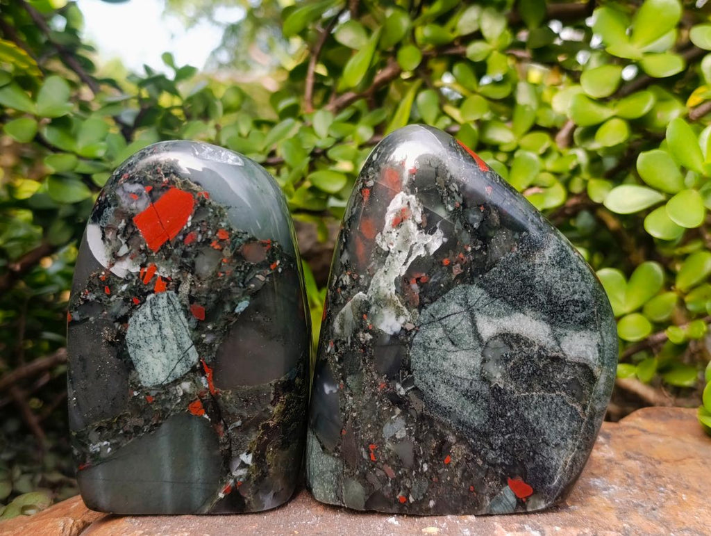 Polished Bloodstone Standing Display Pieces x 3 From Swaziland - Toprock Gemstones and Minerals 