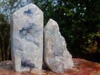 Polished Blue Celestite Display Crystals x 2 From Sakoany, Madagascar - Toprock Gemstones and Minerals 