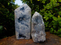 Polished Blue Celestite Display Crystals x 2 From Sakoany, Madagascar - Toprock Gemstones and Minerals 