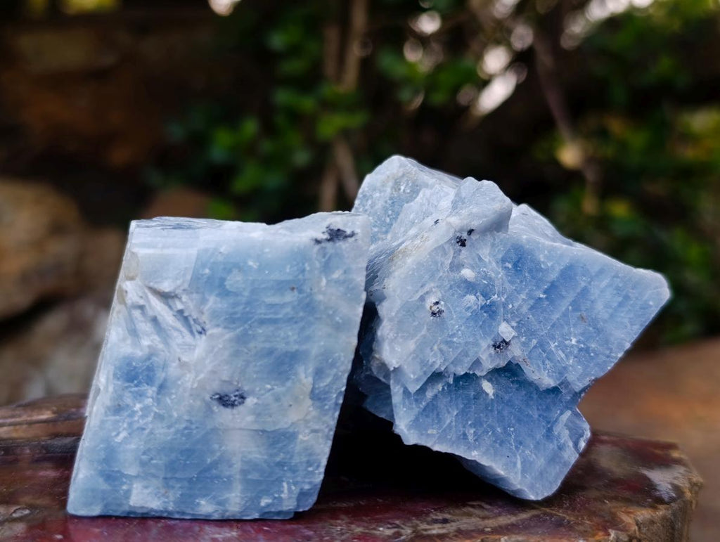 Natural Sky Blue Calcite Specimens x 12 From Spitzkop, Namibia - Toprock Gemstones and Minerals 