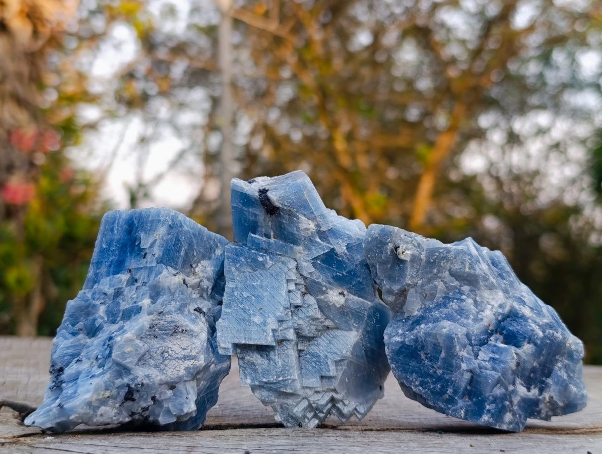 Natural Sky Blue Calcite Specimens x 12 From Spitzkop, Namibia - Toprock Gemstones and Minerals 