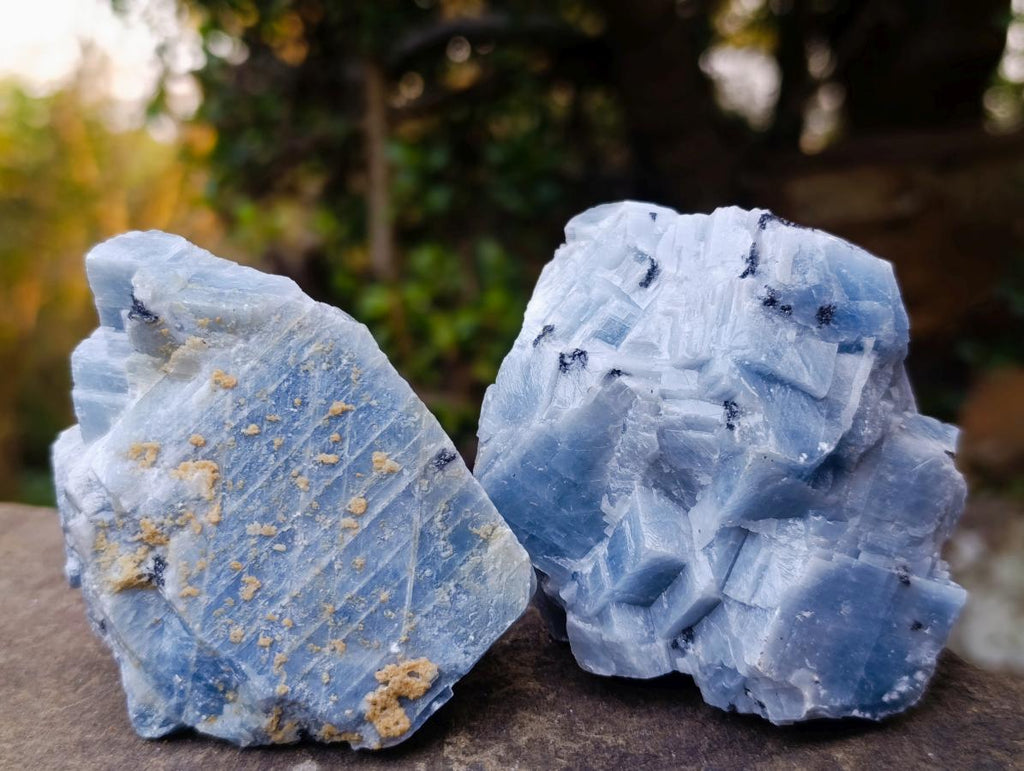 Natural Sky Blue Calcite Specimens x 12 From Spitzkop, Namibia - Toprock Gemstones and Minerals 