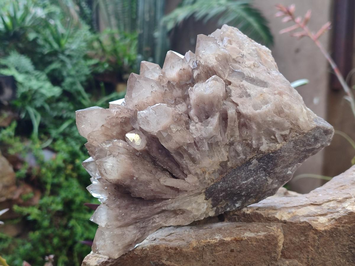 Natural Large Cascading White Phantom Smokey Luena Quartz Cluster x 1 From Luena, Congo - Toprock Gemstones and Minerals 