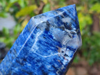 Polished Sodalite Display Crystal Points x 3 From Kunene River, Namibia - Toprock Gemstones and Minerals 