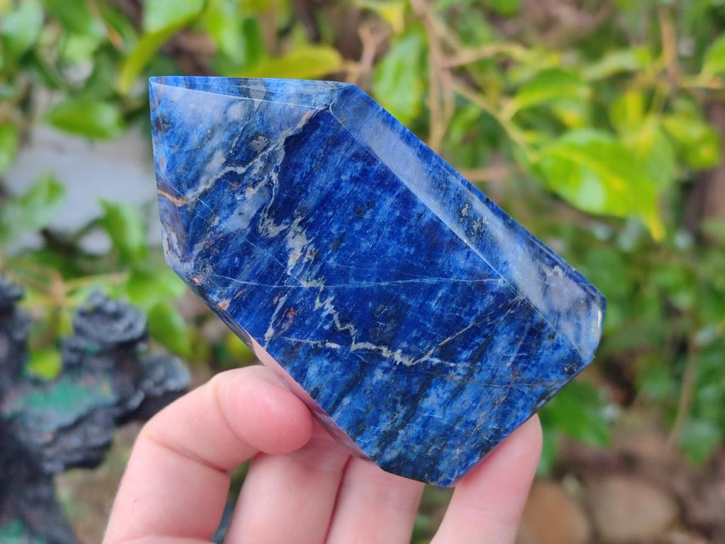 Polished Sodalite Display Crystal Points x 3 From Kunene River, Namibia - Toprock Gemstones and Minerals 