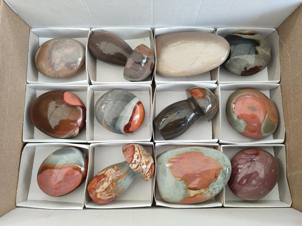 Polished Polychrome Jasper Mixed Pieces x 12 From NW Coast, Madagascar - Toprock Gemstones and Minerals 