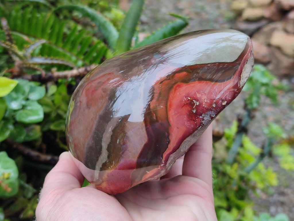 Polished One Side Large Polychrome Jasper Standing Display Piece x 1 From NW Coast, Madagascar - Toprock Gemstones and Minerals 