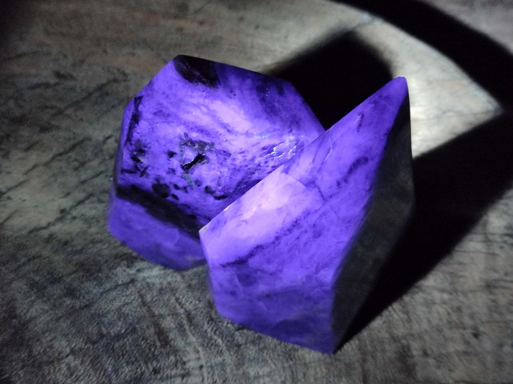 Polished Watermelon Fluorite Display Crystal Points x 3 From Uis, Namibia - Toprock Gemstones and Minerals 