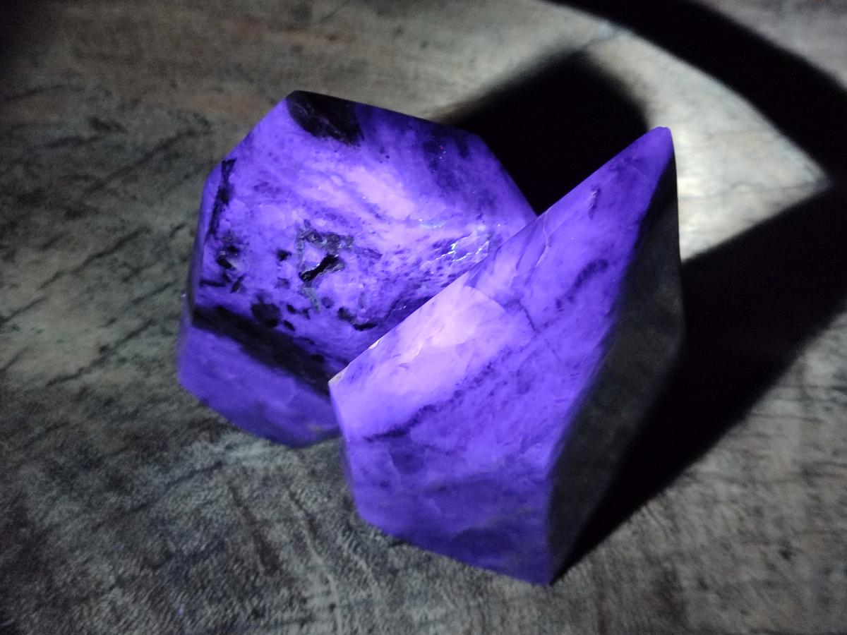 Polished Watermelon Fluorite Display Crystal Points x 3 From Uis, Namibia - Toprock Gemstones and Minerals 
