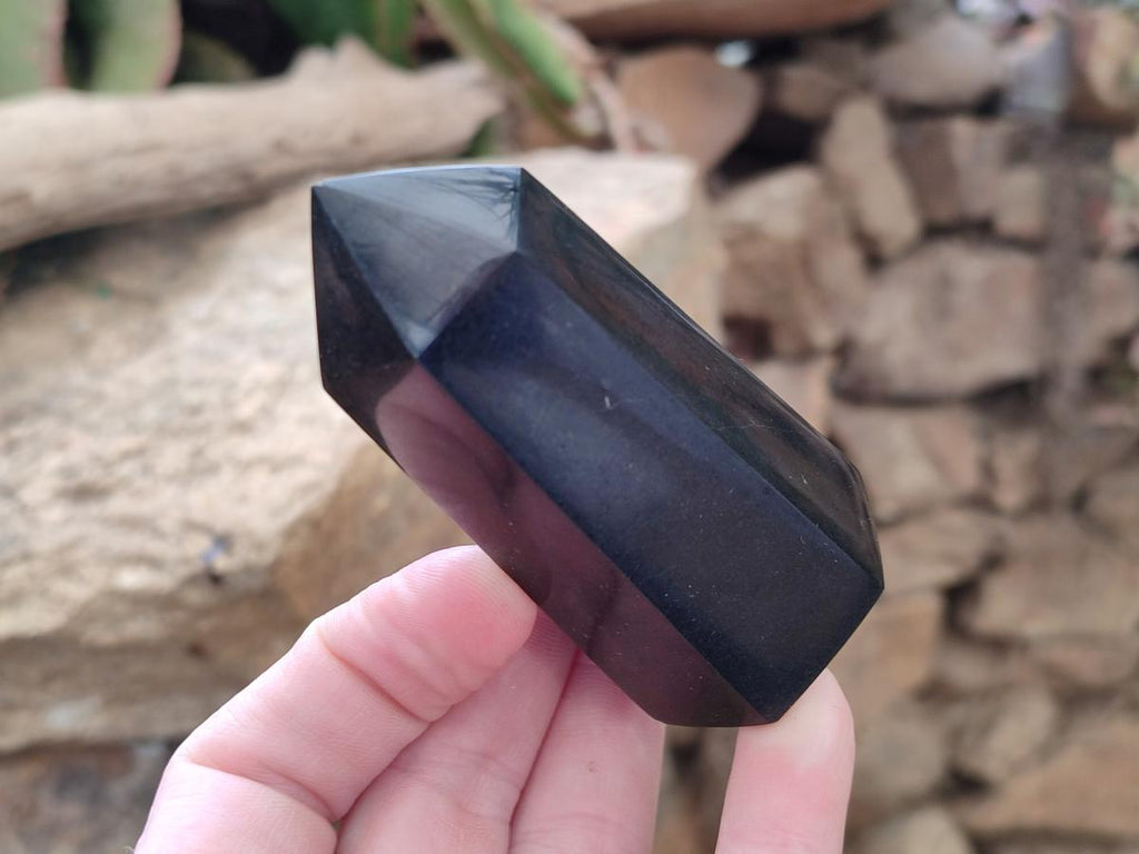 Polished Black Basalt Display Crystal Points x 12 From Madagascar - Toprock Gemstones and Minerals 