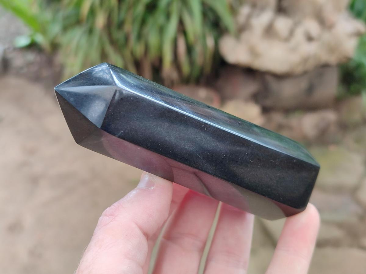 Polished Black Basalt Display Crystal Points x 12 From Madagascar - Toprock Gemstones and Minerals 