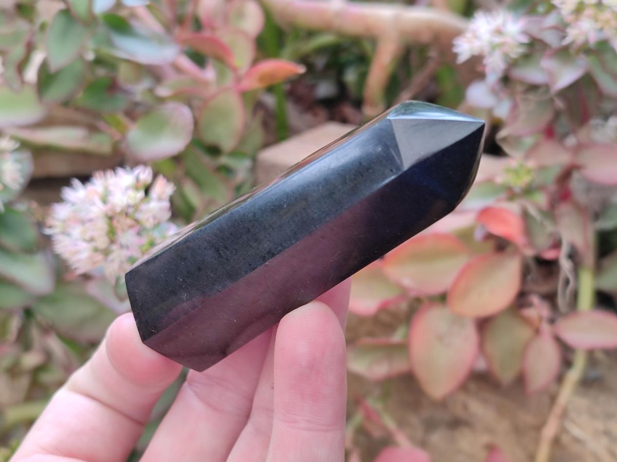 Polished Black Basalt Display Crystal Points x 12 From Madagascar - Toprock Gemstones and Minerals 