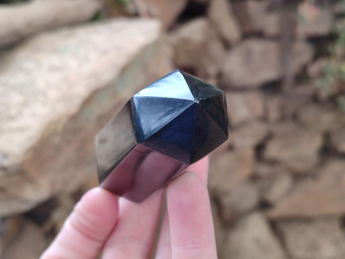 Polished Black Basalt Display Crystal Points x 12 From Madagascar - Toprock Gemstones and Minerals 