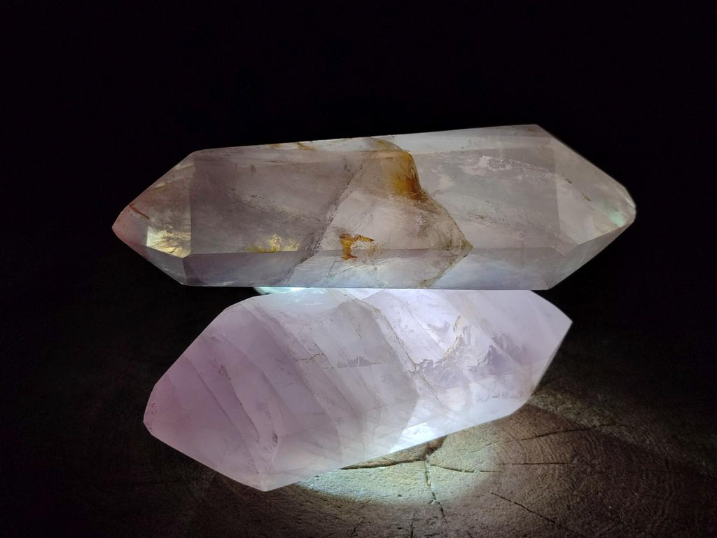 Polished Double Terminated Gemmy Rose Quartz Crystals x 6 From Madagascar - Toprock Gemstones and Minerals 