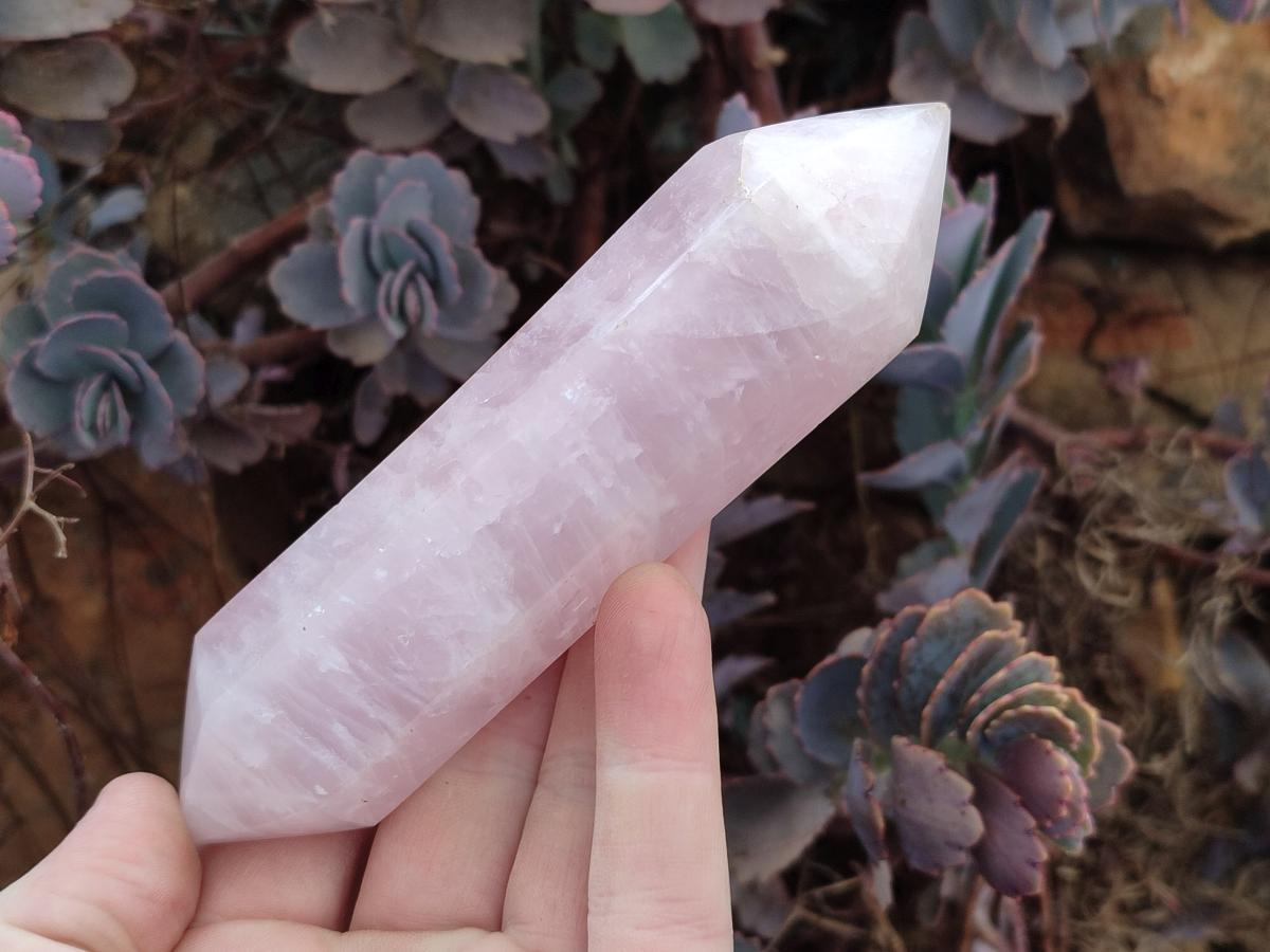 Polished Double Terminated Gemmy Rose Quartz Crystals x 6 From Madagascar - Toprock Gemstones and Minerals 