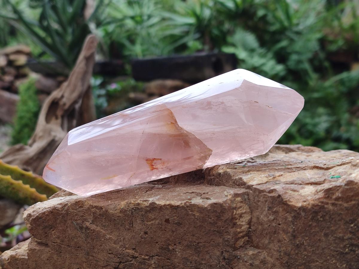 Polished Double Terminated Gemmy Rose Quartz Crystals x 6 From Madagascar - Toprock Gemstones and Minerals 