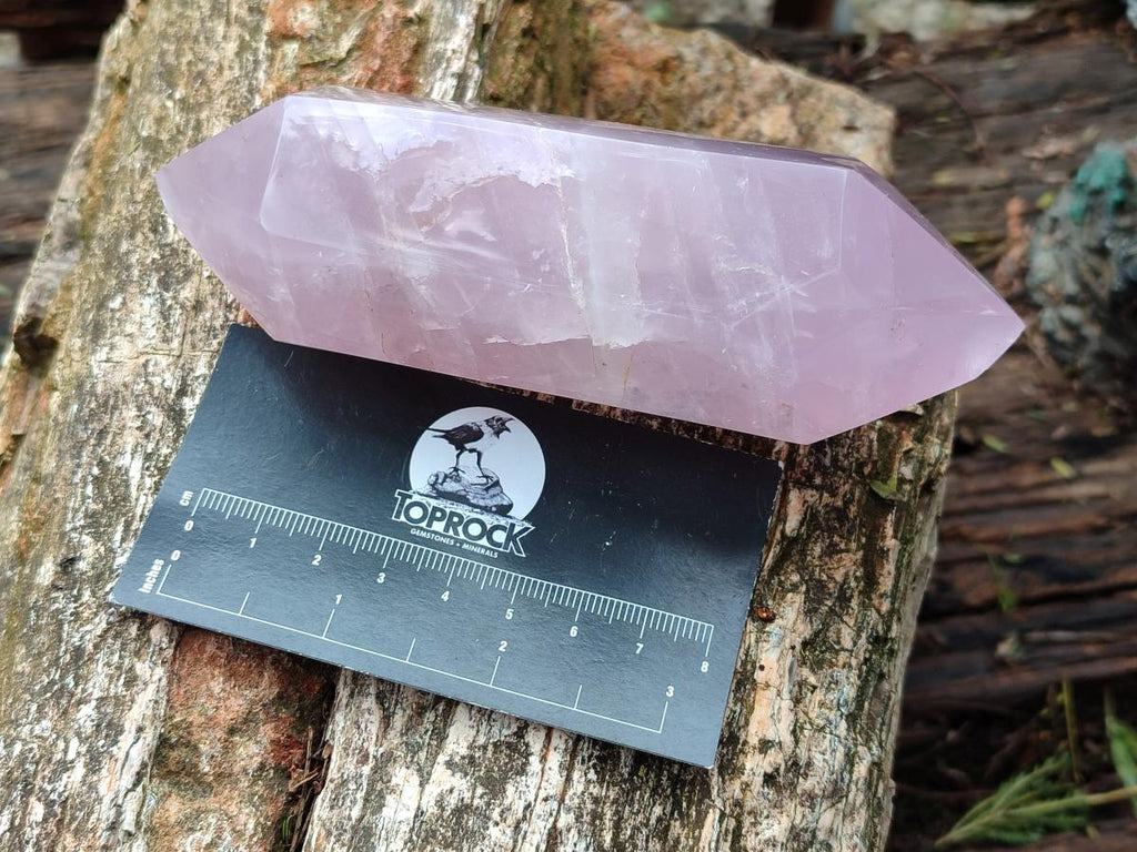 Polished Double Terminated Gemmy Rose Quartz Crystals x 6 From Madagascar - Toprock Gemstones and Minerals 