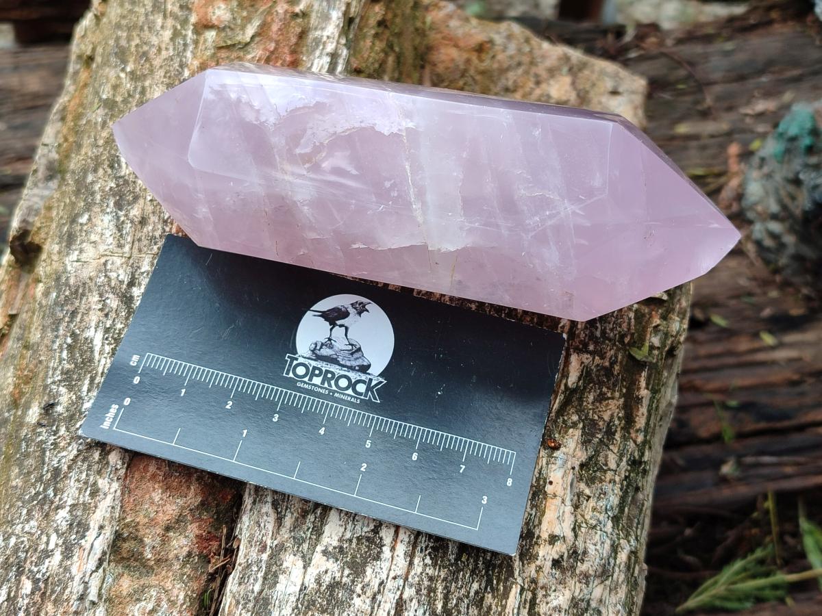 Polished Double Terminated Gemmy Rose Quartz Crystals x 6 From Madagascar - Toprock Gemstones and Minerals 