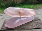 Polished Double Terminated Gemmy Rose Quartz Crystals x 6 From Madagascar - Toprock Gemstones and Minerals 
