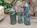 Polished Stromatolite Display Crystal Points x 3 From Katsepy, Madagascar - Toprock Gemstones and Minerals 