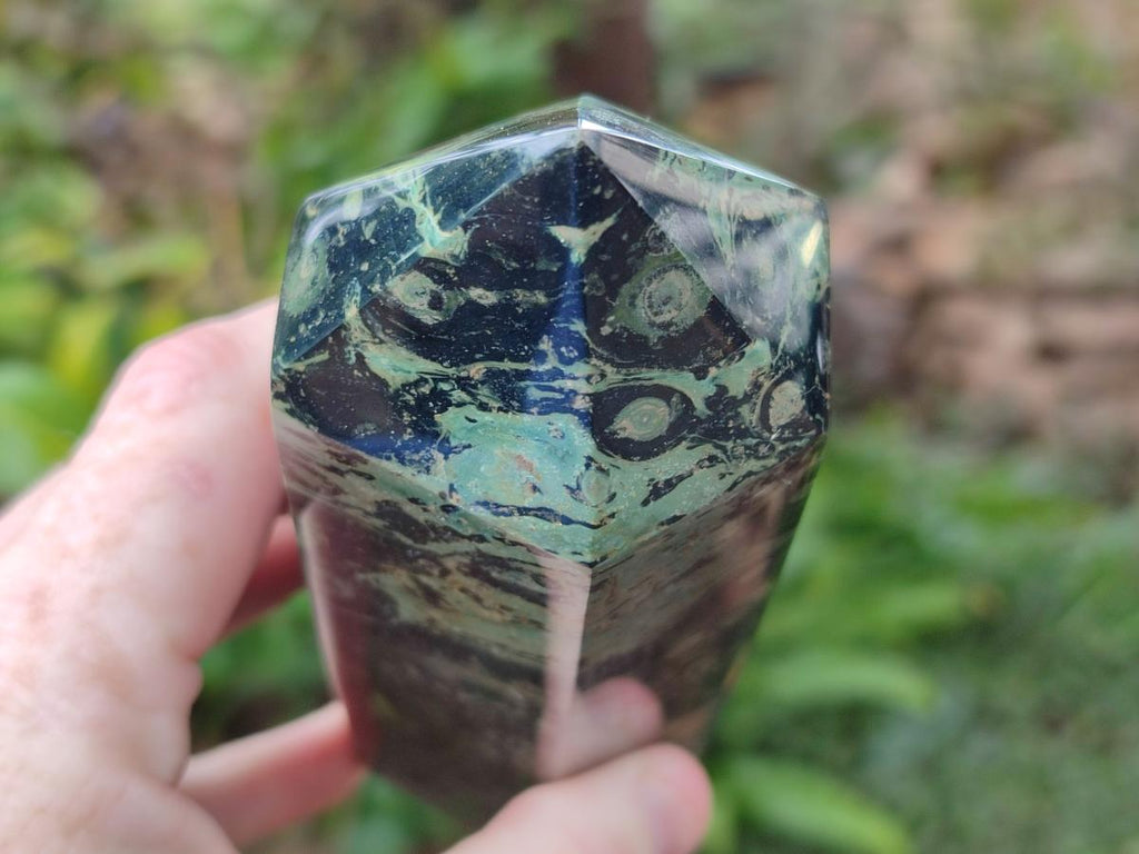 Polished Stromatolite Display Crystal Points x 3 From Katsepy, Madagascar - Toprock Gemstones and Minerals 