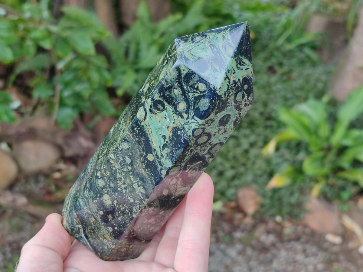 Polished Stromatolite Display Crystal Points x 3 From Katsepy, Madagascar - Toprock Gemstones and Minerals 
