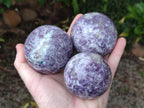 Polished Lepidolite Spheres x 4 From Ambatondrazaka, Madagascar - Toprock Gemstones and Minerals 