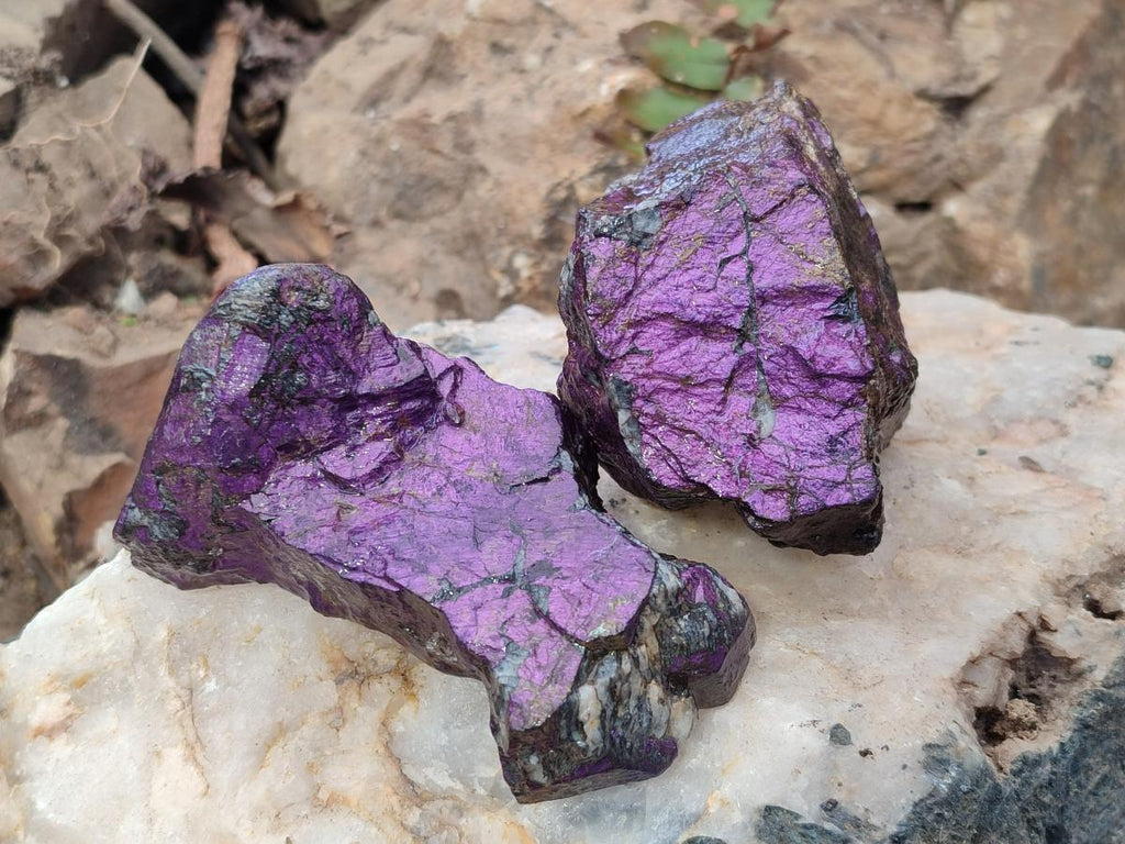 Natural Metallic Cobbed Purpurite Specimens x 6 From Erongo, Namibia - Toprock Gemstones and Minerals 