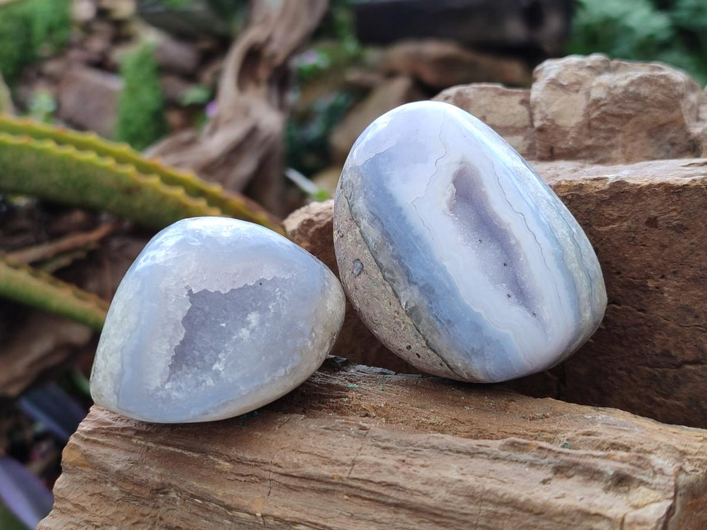 Polished Blue Lace Agate Free Forms x 12 From Nsanje, Malawi - Toprock Gemstones and Minerals 