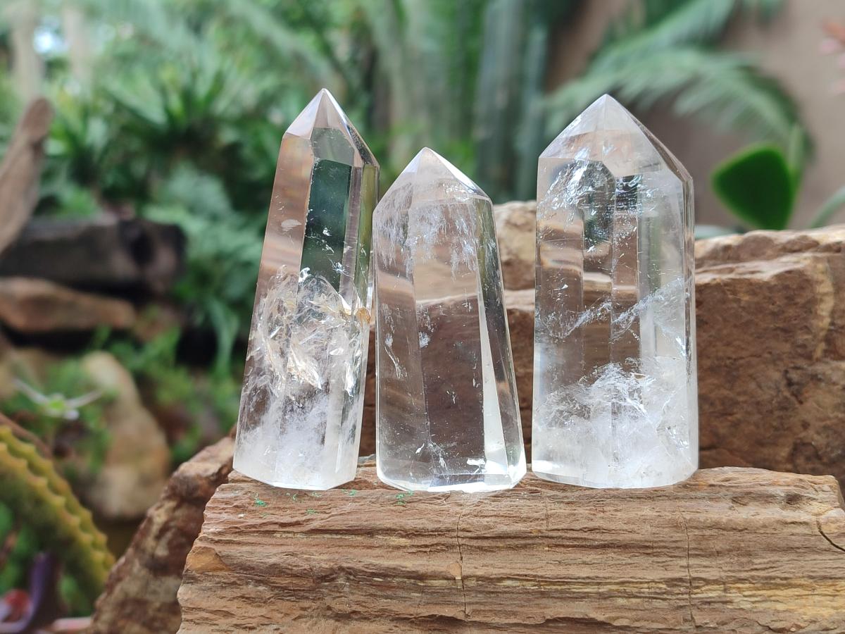 Polished Clear Quartz Display Crystal Points x 12 From Madagascar - Toprock Gemstones and Minerals 