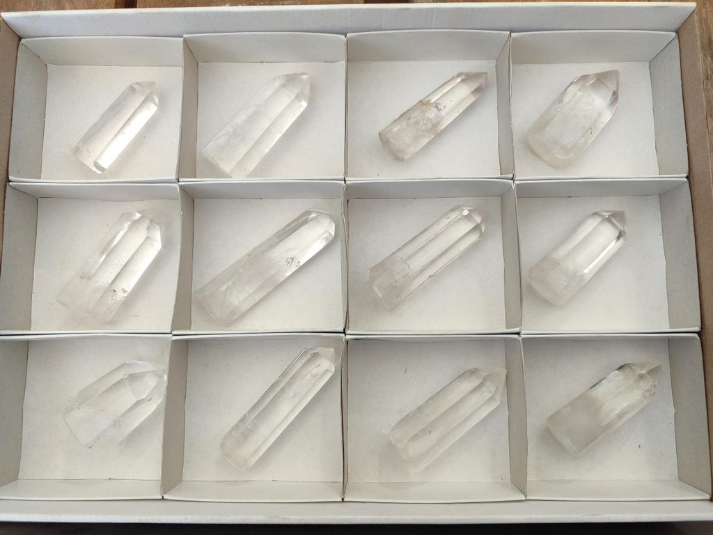 Polished Clear Quartz Display Crystal Points x 12 From Madagascar - Toprock Gemstones and Minerals 