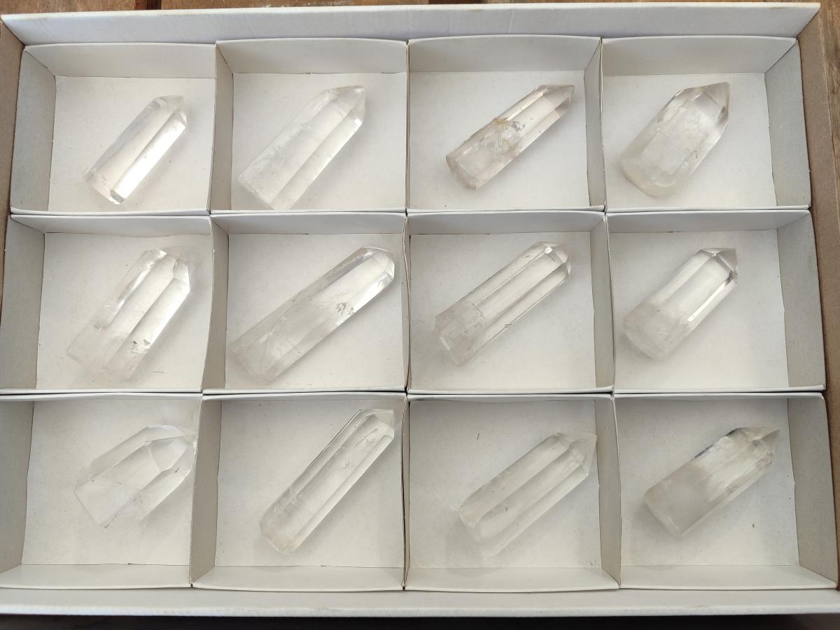 Polished Clear Quartz Display Crystal Points x 12 From Madagascar - Toprock Gemstones and Minerals 