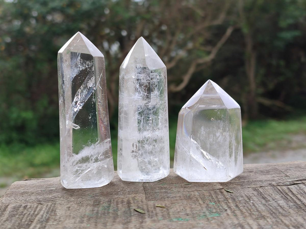Polished Clear Quartz Display Crystal Points x 12 From Madagascar - Toprock Gemstones and Minerals 