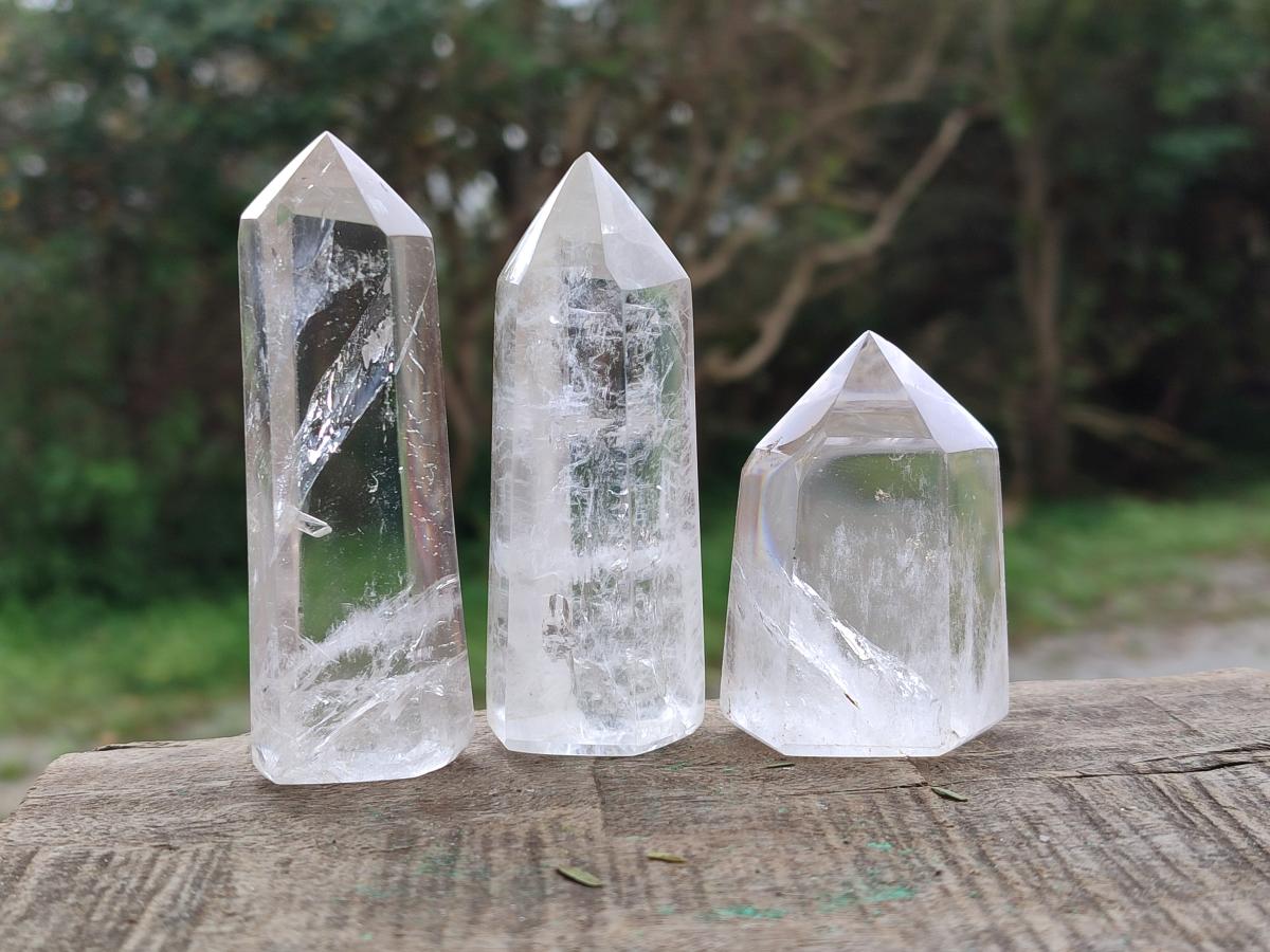 Polished Clear Quartz Display Crystal Points x 12 From Madagascar - Toprock Gemstones and Minerals 