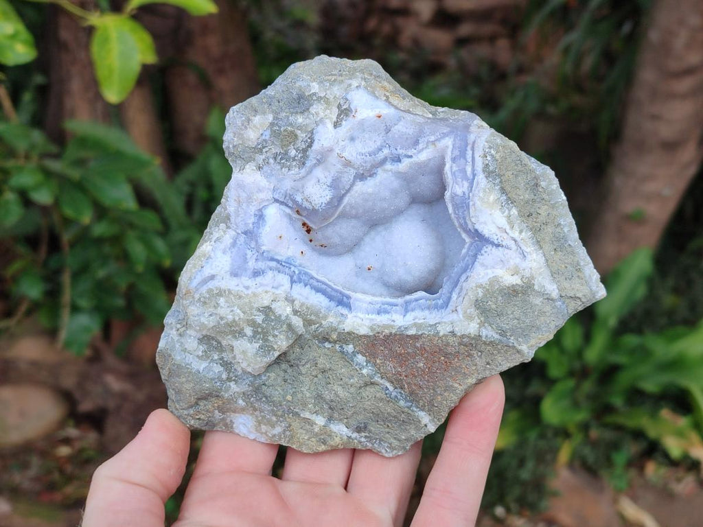 Natural Blue Lace Agate Geode Specimens x 4 From Nsanje, Malawi - Toprock Gemstones and Minerals 