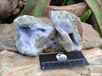 Natural Blue Lace Agate Geode Specimens x 4 From Nsanje, Malawi - Toprock Gemstones and Minerals 