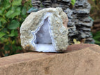 Natural Blue Lace Agate Geode Specimens x 4 From Nsanje, Malawi - Toprock Gemstones and Minerals 