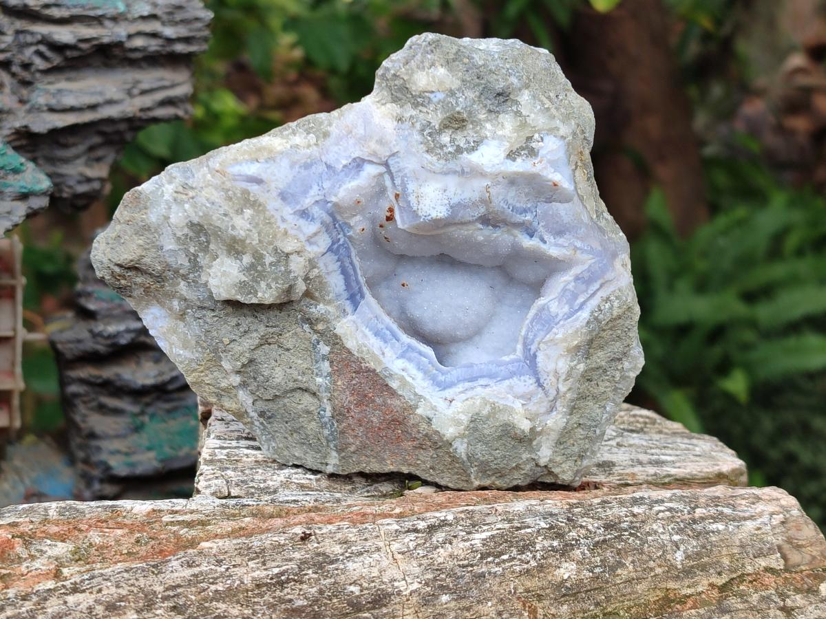 Natural Blue Lace Agate Geode Specimens x 4 From Nsanje, Malawi - Toprock Gemstones and Minerals 
